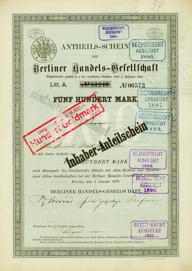 Berliner Handels Gesellschaft 1879