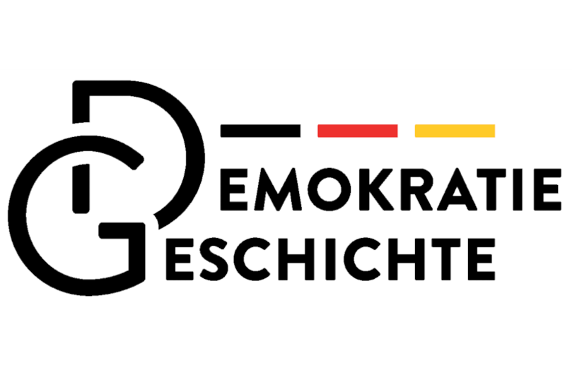 DEMOKRATIEGESCHICHTE 3zu2 Wortbildlogo bunt